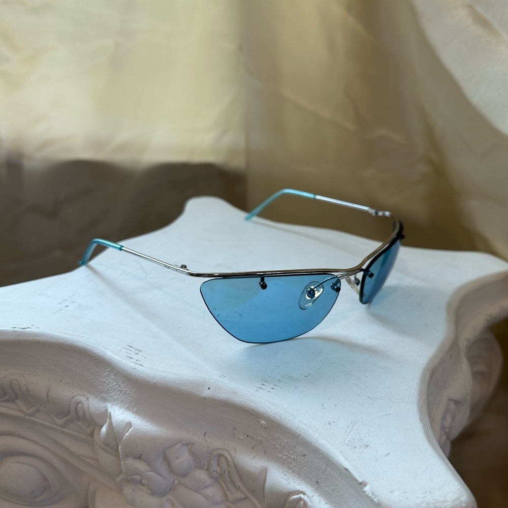 Christian Dior Flash RARE Vintage Y2K Rimless Sunglasses in Blue - Picture 4 of 14